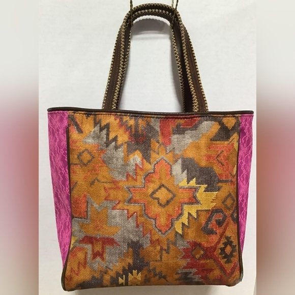 Consuela Desert Rose Collection Pink and Orange Patterned Tote - Picture 2 of 8